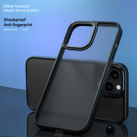 Coque de téléphone antichoc translucide mate effet peau TPU+PC anti-traces de doigts pour iPhone 12 13 14 15 16 17 Pro Max Plus