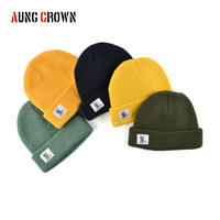 Gorro de Invierno Cálido de Alta Calidad, Gorro de Punto con Etiqueta Tejida Personalizada, Gorro de Lana Acrílico Tipo Polo