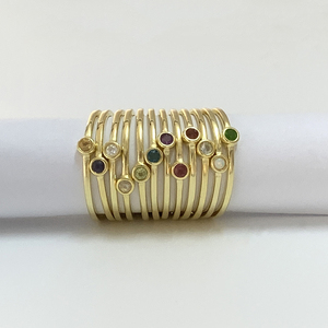 Anillo Personalizado de <span class=keywords><strong>Plata</strong></span> de Ley 925 Chapado en Oro de 14K, Estilo Vintage, Regalo de Boda o Cumpleaños para Mujer, con Piedra Preciosa Natural Infinita y Colorida - Product Image 4