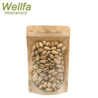 Zakje met ritssluiting voor gedroogd fruit, pinda's, walnoten, pijnboompitten, gemengde cashewnoten, verpakking, staande pouch, kraftpapier