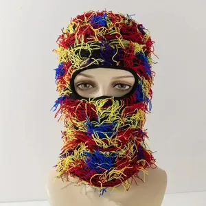 Крутая Лыжная маска с кисточками в стиле хип-хоп, ветрозащитная вязаная шапка унисекс, эластичная холодостойкая Балаклава, шляпа на заказ