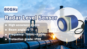 جهاز استشعار مستوى الرادار ATECH بتردد 80 جيجاهرتز بدقة ±1 مم مقاوم للماء IP68 مقياس مستوى الخزانات الصناعية - Product Image 2
