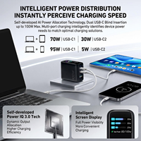 Chargeur mural GaN ToW en gros avec affichage intelligent IA, adaptateur secteur pour ordinateur portable et téléphone, chargeurs et adaptateurs avec prises US, UK, EU