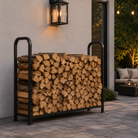 Support à bûches en métal robuste de 1,2 m pour intérieur et extérieur, support de rangement pour bois de chauffage pour cheminée, patio, jardin, cour arrière, vente en gros