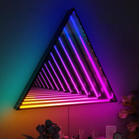 Boîte à lumière LED miroir infini en verre acrylique semi-transparent personnalisée en usine, miroir abyssal, enseigne au néon pour karaoké, bar
