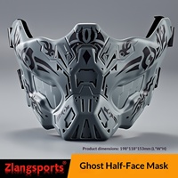Masque de tir tactique demi-visage, masque de tir réaliste en silicone CS, protection multifonctionnelle, cyberpunk