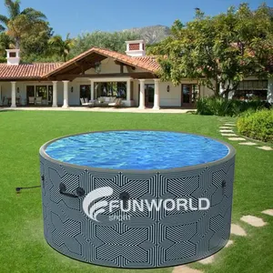 Funworldsport Drop Stitch Inflatable Spa Heat Pump Water Pump Heaters Hot Tub Outdoor Spa For Fitness Recovery