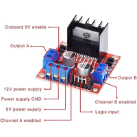 Module de commande de moteur L298N 25W 5V à double pont en H pour moteur pas à pas DC, idéal pour robot et voiture intelligente
