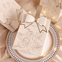 Sac en papier mini cadeau doux au toucher, nouveau style rétro, blanc crème champagne, avec nœud, pour bijoux, cosmétiques, rouges à lèvres, parfums et emballages de faveurs