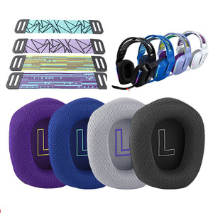 Oreillettes de remplacement en mousse de tissu en maille coussin bandeau oreillettes installation facile pour casque Logitech G733 <span class=keywords><strong>G335</strong></span> - Product Image 2