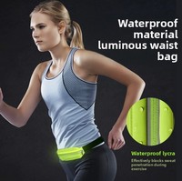 Sac banane sport LED USB rechargeable et étanche en Lycra, idéal pour la course nocturne, sac banane lumineux à LED