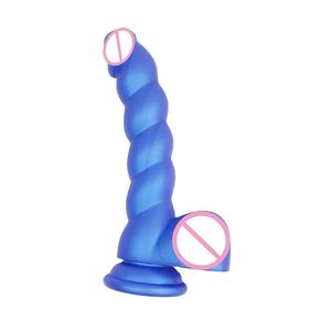 Dildo in Silicone <span class=keywords><strong>a</strong></span> Forma <span class=keywords><strong>di</strong></span> Pene con Ventosa, Texture Realistica, Giocattolo Sessuale per Donne e Uomini - Product Image 2
