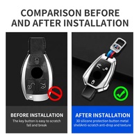 Nouvelle conception de coque de clé de voiture en alliage de zinc et silicone pour Mercedes Benz E S G Class GLA CLA GLC CLS W204 W463 W176 W251 W205 AMG