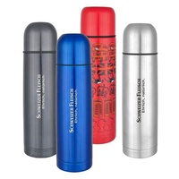 Gelas termos Stainless Steel, botol air olahraga logam, termos Stainless Steel dinding ganda klasik, 500ML, 750ML,