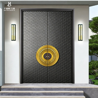 Porte d'entrée moderne antivol en aluminium moulé double couche pour villa et appartement, étanche et sécurisée