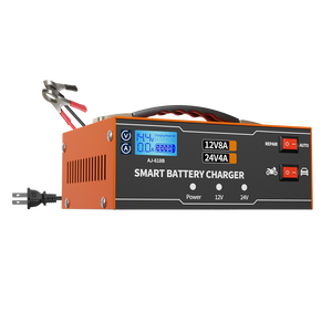 Chargeur <span class=keywords><strong>de</strong></span> batterie automobile intelligent 6/8/12/14/16/24V et chargeur d'entretien entièrement automatique avec pinces <span class=keywords><strong>de</strong></span> câble - Product Image 1