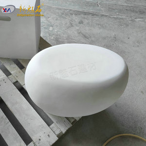 Nuevos Materiales de Construcción de Piedra, Banco Hueco de Hormigón GFRC, Forma de Huevo de Ganso, Gris, para Uso en Interiores y Exteriores, Parques - Product Image 4