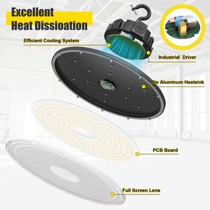 Luminaires LED, lampes High Bay, éclairage d'entrepôt, luminaires de plafond pour atelier industriel, 300W à 90W, CCT réglable, dimmable - Product Image 6