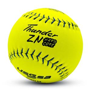 Palle da Softball Thunder <span class=keywords><strong>Hardcore</strong></span> 12 Pollici, Slowpitch, USSSA 44/375 47/375, Gialle in Pelle Sintetica, PK Ploycore per Allenamento/Partita - Product Image 3