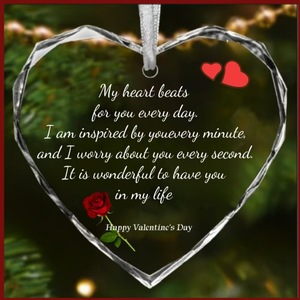 Crystal Heart Ornament with UV Printing Letters Elegant Mom Mother Birthday Gift Handcrafted Other Crystal Crafts - Product Image 3
