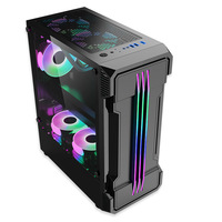 Boîtiers d'ordinateur de bureau Full Tower en alliage d'aluminium de haute qualité avec fenêtre latérale, RVB spécial, MicroATX, vente en gros e-commerce