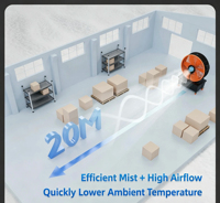Fabricant professionnel de ventilateurs mobiles à brumisation en plastique avec assurance qualité ISO CE