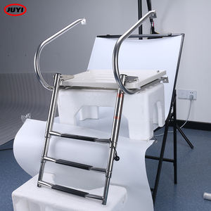 Escalera de lanzamiento de lancha rápida de acero inoxidable, escalera de lanzamiento telescópica plegable antideslizante, peldaños de escalera de embarque - Product Image 3