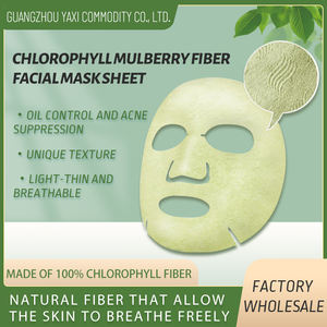 Y211 Tissu en velours de mûrier, chlorophylle, fibre végétale colorée biodégradable, tissu vert, masque facial, feuille de support, matériau - Product Image 2