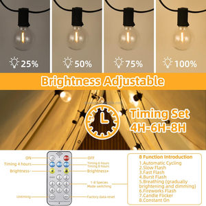 Năng lượng mặt trời 1W <span class=keywords><strong>LED</strong></span> G40 Bóng Đèn Ngoài Trời chuỗi đèn E12 cơ sở <span class=keywords><strong>Patio</strong></span> vườn không thấm nước đèn Cổ Tích Vòng Hoa chuỗi ánh sáng - Product Image 4