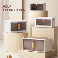 Boîte de rangement pour jouets et articles divers avec couvercle et poignée, portable, épaissie, pliable, en plastique, pour la maison