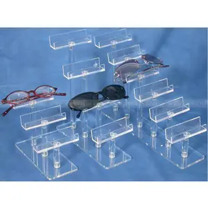 Multi-tier Clear Acrylic Eyeglass Display Stands Lucite Plastic Sunglasses Showcase Rack Perspex Glasses Holder Stand Countertop