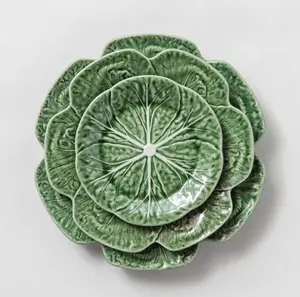 Joy Tableware Cabbage Plates Ceramic Pink Cabbage Plates Colorful Cabbage Plates