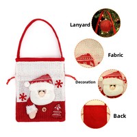 Nouveaux sacs cadeaux de Noël, sacs à bonbons, sacs à pommes, pochettes cadeaux, décorations de Noël thème Père Noël, style jute, semi-artisanaux