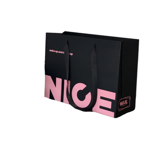 Bolsa de Papel Kraft Marrón de Lujo con Estampado Dorado Rosa Niebla Suave en Stock para Compras de Gama Alta para Mujer - Product Image 5