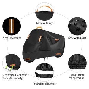 NOVISON Housse de moto universelle toutes saisons grande taille en polyester Oxford imperméable, protection UV, logo personnalisé pour l'extérieur - Product Image 2