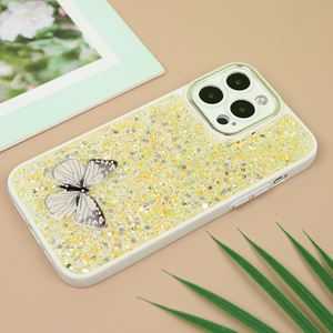 Funda de teléfono móvil Somostel 2023 con <span class=keywords><strong>precio</strong></span> al por mayor TPU 2 en 1 PC Glitter Soft Shockproof Butterfly Design Cover para IPH SAM HW - Product Image 4