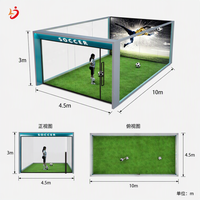 Simulateur de football intelligent, machine d'entraînement de football virtuelle interactive, construction métallique pour 1 à 2 personnes