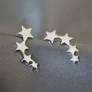 Orecchini a Forma di Stella a Cinque Punte Geometrica per Donne, Gioielli Vintage alla Moda - Product Image 6