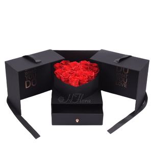 هدايا عيد الحب وعيد الأم والتخرج، زهور تزيينية تبدو حقيقية عند اللمس، تدوم لمدة 3-5 سنوات، صندوق ورد محفوظ دائم - Product Image 1
