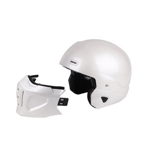 Unisex ABS Motorcycle Helmet Combined Retro Scorpion Design with <b>Mirrored</b> Visor Open Face XL Size for All Seasons - Product Image 2