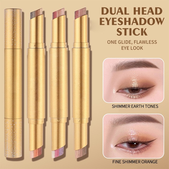 Double Ended Mineral Highlighting Stick 6 Colors Shimmer Eyeshadow Crayon Waterproof Cruelty Free High Pigment Dark/Light Skin