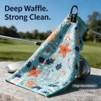Serviette de golf en microfibre à motif gaufré personnalisée Eastsunshine, logo personnalisé, sublimation