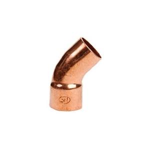 Raccord coudé à 45 degrés en cuivre 14 mm pour connexions de plomberie - Product Image 1