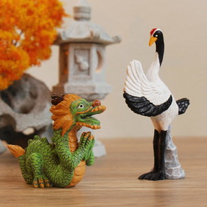 Cachorro gato estilo japonés escritorio decoración sala de estar zorro resina ecológica hecha a mano Animal estatuilla - Product Image 5