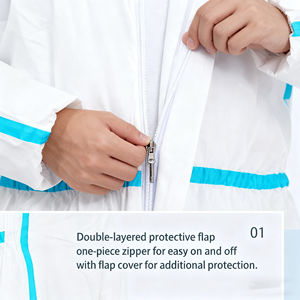 신체 보호를 위한 긴 소매 의료 보호복이 있는 남녀공용 일회용 완전 밀봉 PPE 작업복 - Product Image 4