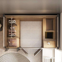Lit superposé moderne avec bureau et rangement, lit mezzanine en bois avec armoire, lit pour dortoir étudiant, mobilier de bureau à domicile