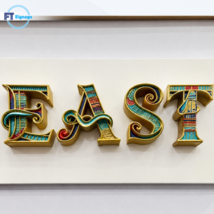 Letras Decorativas Metálicas 3D Sin Iluminación, de Latón o Aluminio, para Uso en Interiores, en Oficinas, Hoteles o Tiendas - Product Image 4
