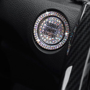 Nút khởi động/Dừng động cơ một cú nhấp chuột Nắp Nút đánh lửa kim cương Pha Lê Kim Cương Rhinestone phổ quát làm bằng kim loại - Product Image 4