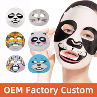 OEM Custom Printing Animal Cartoon Pattern Skincare Face Facial Cloth Sheet Mask Material for Spa Girls' Night Sleepover Party