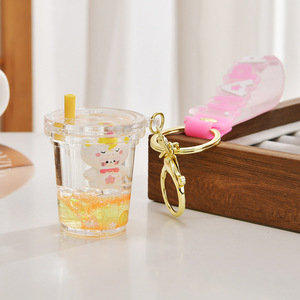 Dessin animé mignon KT porte-clés huile dans la <span class=keywords><strong>bouteille</strong></span> de sables mouvants mignon flottant bulle perles dérive Sanrioed liquide porte-clés - Product Image 6